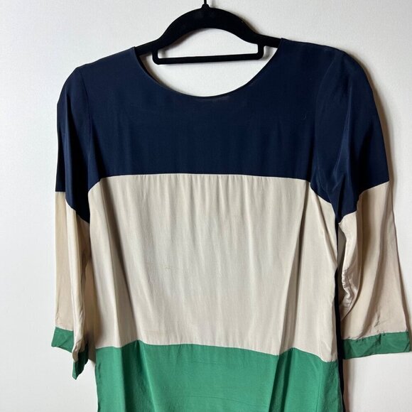 Club Monaco silk color‎ block dress women’s size 2 - Picture 3 of 12